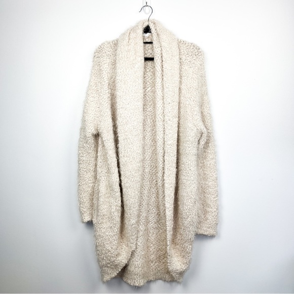 bp Sweaters - BP Long Sleeve Heavy Knit Fluffy Cream Cardigan with Pockets